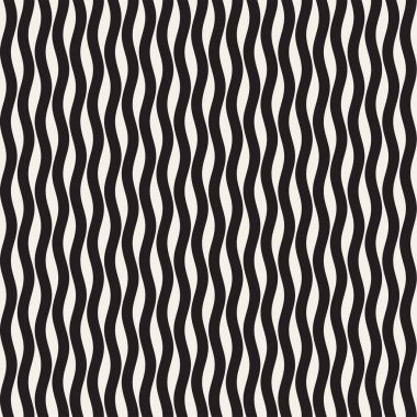 Dalgalı çizgiler desen vektör sorunsuz siyah ve beyaz el çekilmiş