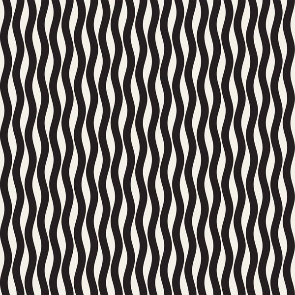 Dalgalı çizgiler desen vektör sorunsuz siyah ve beyaz el çekilmiş