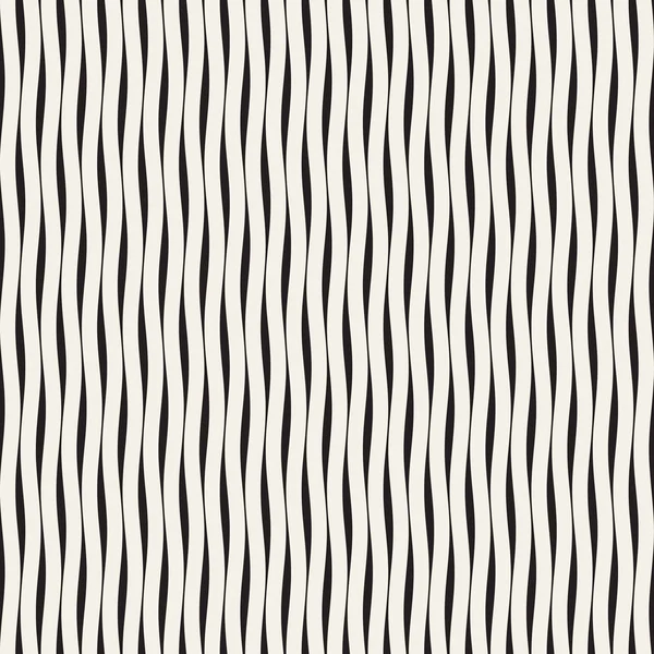 Padrão de linhas onduladas desenhadas à mão preto e branco sem costura vetorial — Vetor de Stock