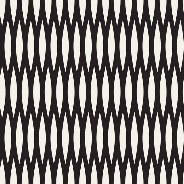 벡터 완벽 한 흑인과 백인 손으로 그린 물결 라인 패턴 — 스톡 벡터