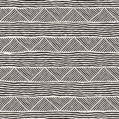 Kesintisiz geometrik çizgiler desen siyah ve beyaz. Adstract el çekilmiş retro doku.