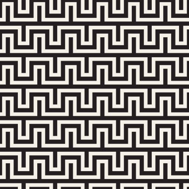 Şık çizgiler kafes. Etnik tek renkli doku. Geometrik arka plan tasarlamak. Vektör seamless modeli.