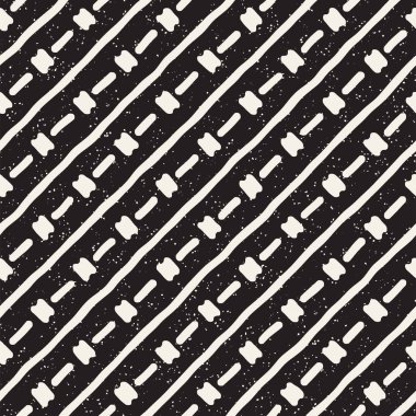 Elle çizilmiş stil etnik seamless modeli. Siyah ve beyaz soyut grungy geometrik arka plan.