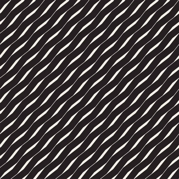 Vector Seamless patrón de líneas onduladas en blanco y negro. Resumen Fondo geométrico — Vector de stock