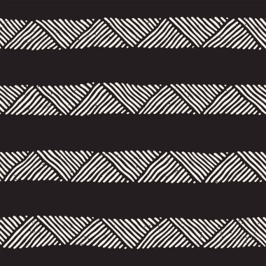 Kesintisiz geometrik çizgiler desen siyah ve beyaz. Adstract el çekilmiş retro doku.