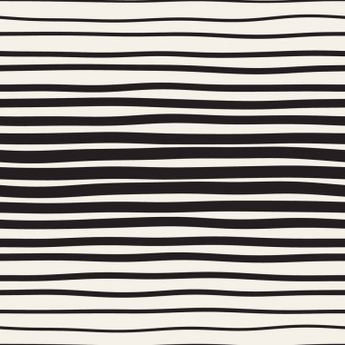 Vektörsüz Siyah ve Beyaz El Çapraz Dalgalı Çizgiler Deseni. Özet Freehand Arkaplan Tasarımı