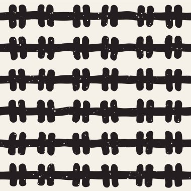 Elle çizilmiş çizgiler seamless grungy modeli. Siyah ve beyaz soyut geometrik Yinelenen doku.