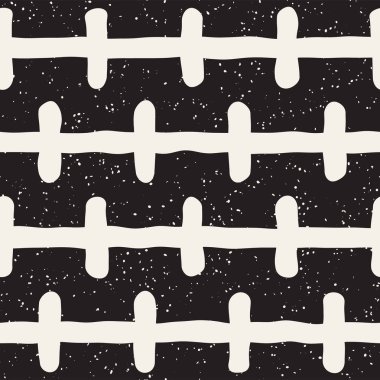 Elle çizilmiş stil etnik seamless modeli. Siyah ve beyaz soyut grungy geometrik arka plan.