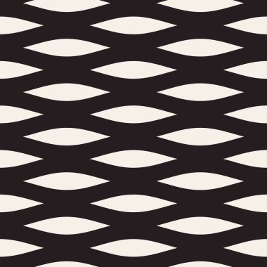 Desen vektör sorunsuz siyah ve beyaz dalgalı çizgiler. Geometrik arka plan