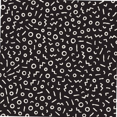 Dikişsiz soyut geometrik desen retro memphis tarzı. Scatteres şekiller arka plan vektör.