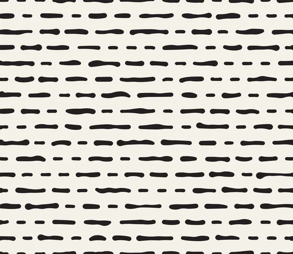 손으로 그린된 흑백 잉크 줄무늬 완벽 한 패턴입니다. 벡터 그런 지 격자 텍스처입니다. 단색 브러시 스트로크 라인 배경 — 스톡 벡터