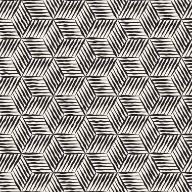 Sorunsuz soyut çizilmiş desen ver. Vektör Serbest çizgiler arka plan doku. Mürekkep fırça darbeleri geometrik tasarım.