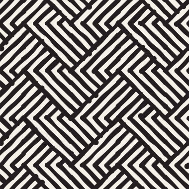 Sorunsuz soyut çizilmiş desen ver. Vektör Serbest çizgiler arka plan doku. Mürekkep fırça darbeleri geometrik tasarım.