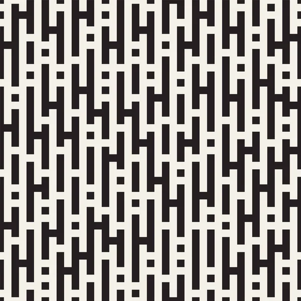 Vector seamless black and white lines maze pattern. Abstract geometric stripes background design — Stock Vector