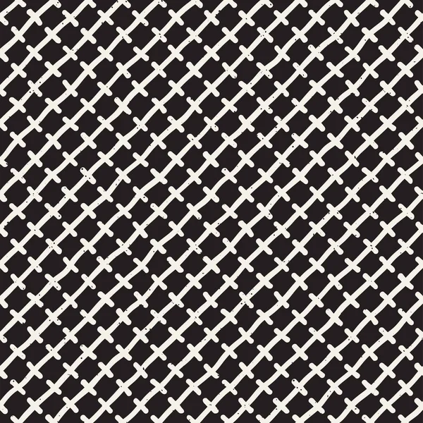 Estilo dibujado a mano patrón sin costura étnica. Fondo geométrico grueso abstracto en blanco y negro . — Archivo Imágenes Vectoriales