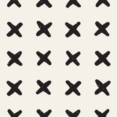 Elle çizilmiş çizgiler seamless grungy modeli. Siyah ve beyaz soyut geometrik Yinelenen doku.