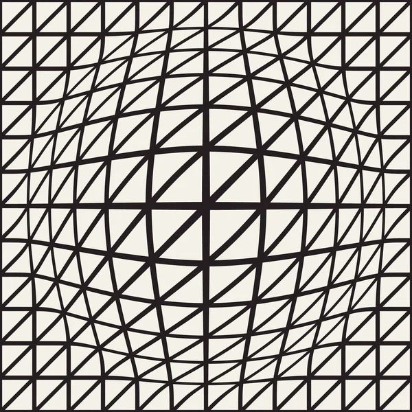 Halbtonaufblähungseffekt optische Täuschung. abstrakte geometrische Hintergrundgestaltung. Vektor nahtloses Schwarz-Weiß-Muster. — Stockvektor