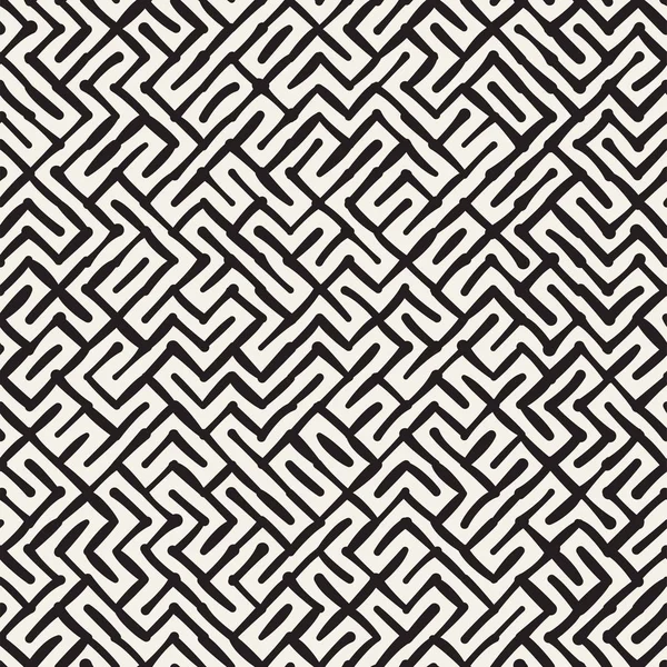 Nahtlose abstrakte Muster von Hand gezeichnet. Vektor-Freihandlinien Hintergrundtextur. Tusche Pinselstriche geometrisches Design. — Stockvektor