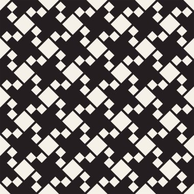 Trendy dimi örgü kafes. Geometrik arka plan tasarlamak. Vektör sorunsuz siyah-beyaz desen.