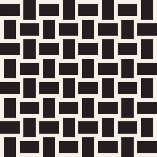 Trendy twill weave Lattice. Abstract Geometric Background Design. Vector Seamless Black and White Pattern.