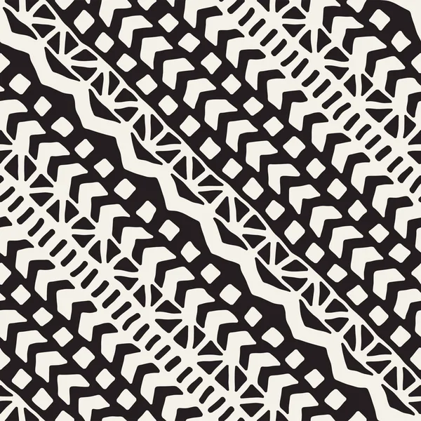 Dikişsiz desen etnik ve kabile. Elle çizilmiş süs şeritler. Siyah ve beyaz, tekstil baskı. Vektör arka plan.