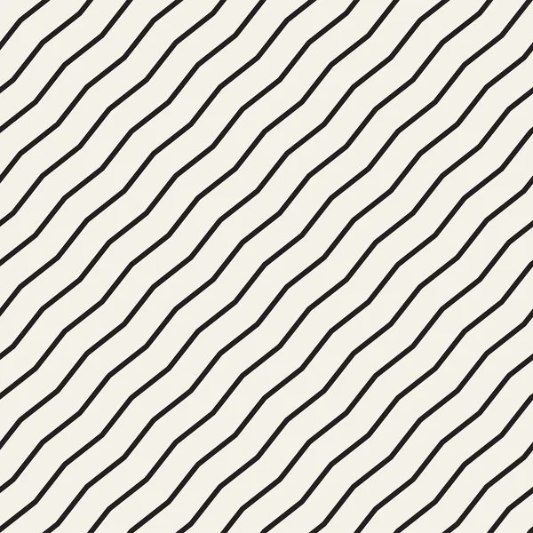 Vector sömlös svart och vitt vågiga linjer mönster. Abstrakt geometrisk bakgrund — Stock vektor