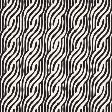 Elle çizilmiş çizgili seamless modeli darbeleri döşeme ile. Soyut serbest doku için yazdırma