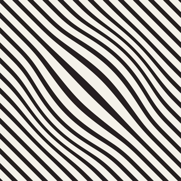 Meio-tom efeito inchaço ilusão óptica. Desenho de fundo geométrico abstrato. Padrão preto e branco sem costura vetorial . —  Vetores de Stock