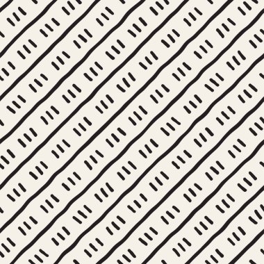 Elle çizilmiş çizgiler seamless grungy modeli. Siyah ve beyaz soyut geometrik Yinelenen doku.