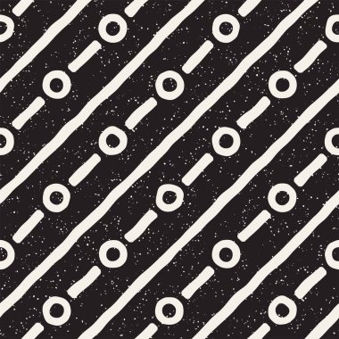 Elle çizilmiş stil etnik seamless modeli. Siyah ve beyaz soyut grungy geometrik arka plan.