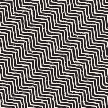 Elle çizilmiş stil seamless modeli. Soyut geometrik döşeme arka plan siyah ve beyaz. Vektör doodle hat kafes