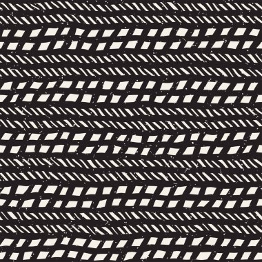 Elle çizilmiş stil seamless modeli. Soyut geometrik döşeme arka plan siyah ve beyaz. Vektör doodle hat kafes