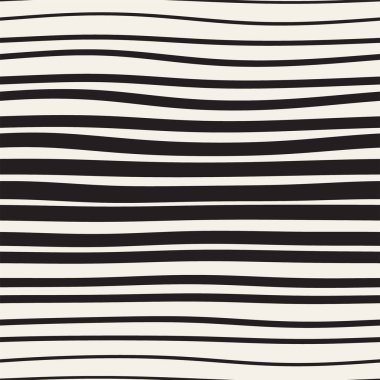 Vektörsüz Siyah ve Beyaz El Çapraz Dalgalı Çizgiler Deseni. Özet Freehand Arkaplan Tasarımı