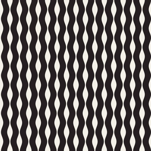 Vector Seamless blanco y negro dibujado a mano líneas onduladas patrón — Archivo Imágenes Vectoriales