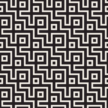 Şık çizgiler kafes. Etnik tek renkli doku. Geometrik arka plan tasarlamak. Vektör seamless modeli.