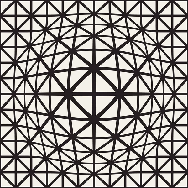 Effet de ballonnement demi-teinte illusion d'optique. Conception abstraite de fond géométrique. Modèle noir et blanc sans couture vectoriel . — Image vectorielle