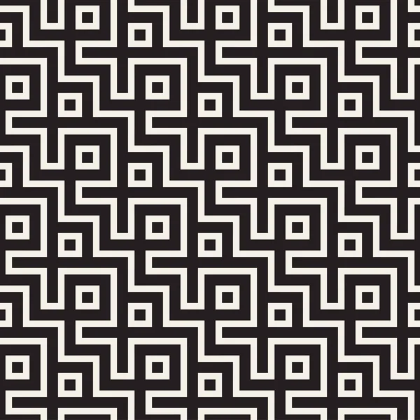 Stylish lines lattice. Ethnic monochrome texture. Abstract geometric background design. Vector seamless pattern. — Stock Vector