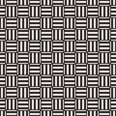 Trendy dimi örgü kafes. Geometrik arka plan tasarlamak. Vektör sorunsuz siyah-beyaz desen.