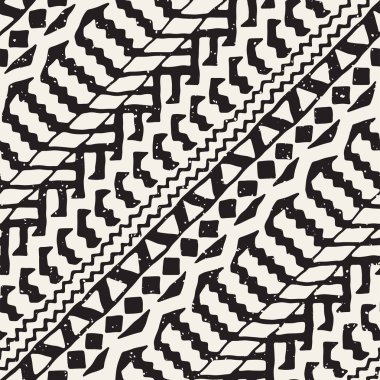 Elle çizilmiş Dikişsiz desen çizdi. Vektör aşiret tasarım arka plan. Etnik motif. Geometrik etnik Şerit çizgileri resimde. Sanat baskı, tekstil, duvar kağıdı, kağıt ambalaj için.