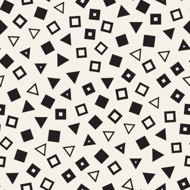 Sorunsuz ilkel karmakarışık minimalizm desenleri. Geometrik şekiller rastgele dağılmış. Arka plan tasarım