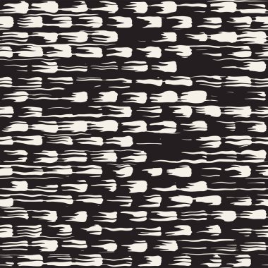 Vektör Dikişsiz desen fırça çizgileri ve vuruş. Siyah ve beyaz arka plan mürekkep elemanları ile. El doku boyalı.