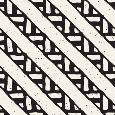 Elle çizilmiş stil etnik seamless modeli. Soyut geometrik çizgiler arka plan siyah ve beyaz.