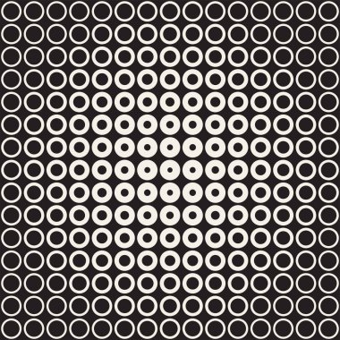 Siyah-beyaz desen arka plan soyut. Kesintisiz geometrik daire yarı ton. Şık modern textur
