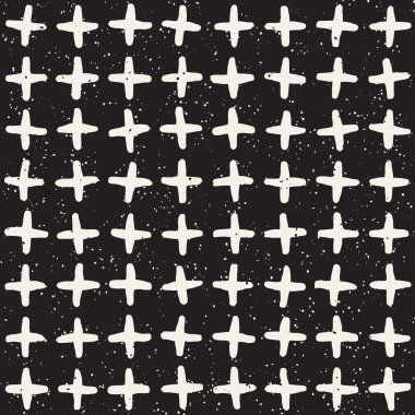 El ile Seamless Modeli hatları çizilmiş. Arka plan serbest fırça darbeleriyle. Siyah ve beyaz doku. Kağıt ambalaj için süsleme.