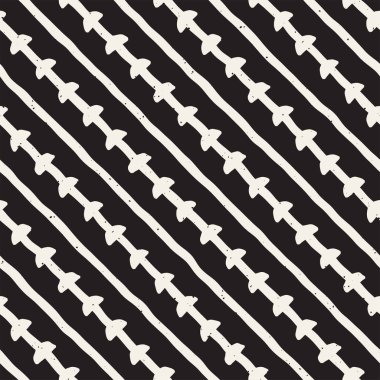 El ile Seamless Modeli hatları çizilmiş. Arka plan serbest fırça darbeleriyle. Siyah ve beyaz doku. Kağıt ambalaj için süsleme.