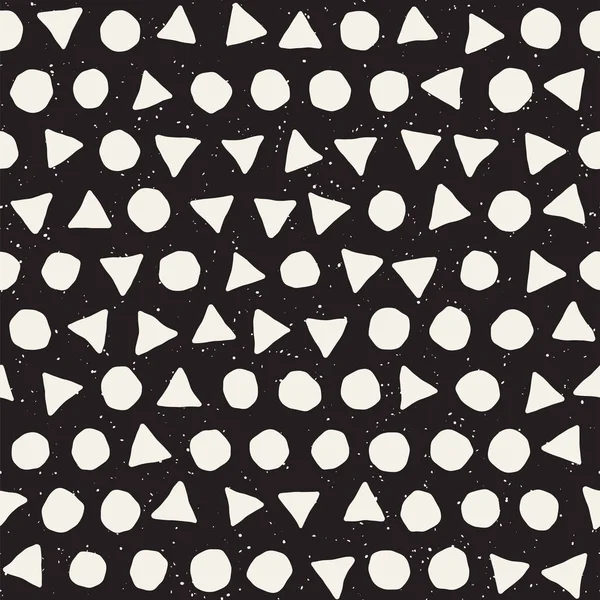 El çekilmiş siyah beyaz mürekkep soyut seamless modeli. Vektör şık grunge doku. Tek renkli şekiller boya fırça satırları dağınık