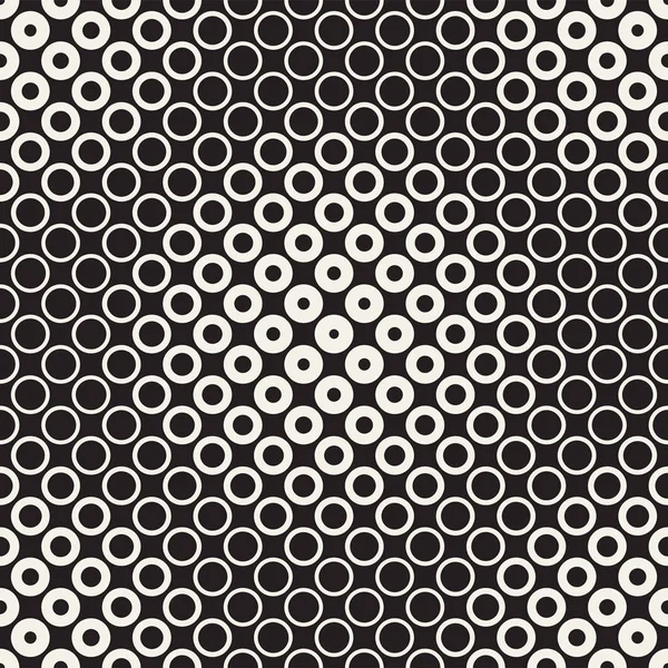 Fekete-fehér absztrakt mintás háttérrel nyomtatni. Varrat nélküli geometriai kör félárnyék. Stílusos modern textur — Stock Vector