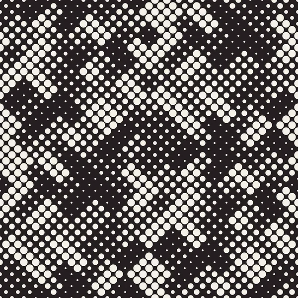 Modern Stylish Halftone Texture (em inglês). Fundo abstrato sem fim com círculos. Padrão de mosaico sem costura vetorial . — Vetor de Stock