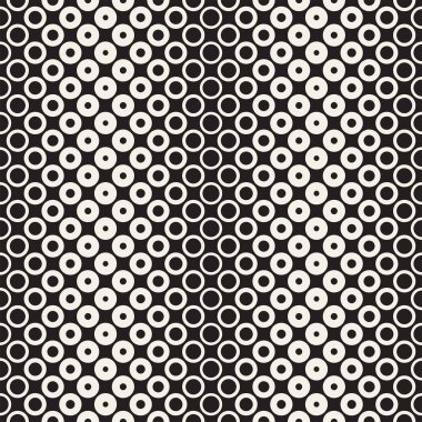 Siyah-beyaz desen arka plan soyut. Kesintisiz geometrik daire yarı ton. Şık modern textur