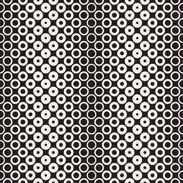 Fondo abstracto en blanco y negro. Semitono de círculo geométrico sin costuras. Textur moderno con estilo — Vector de stock